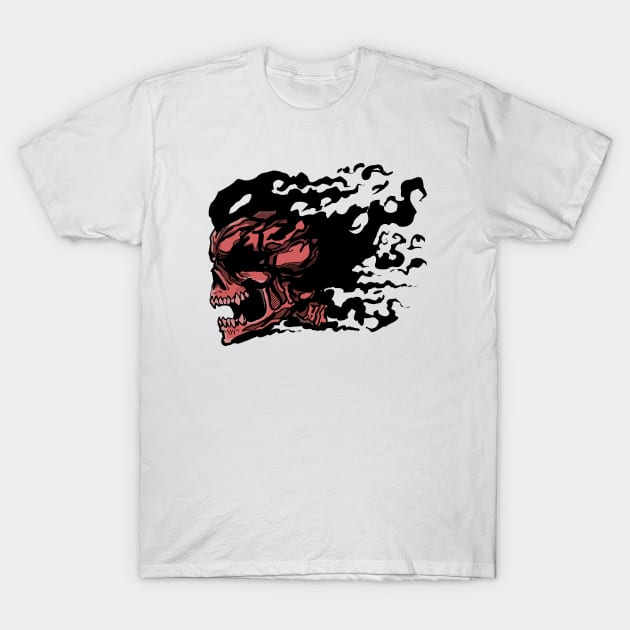 Wavy flame skull T-Shirt by Lambdog comics!